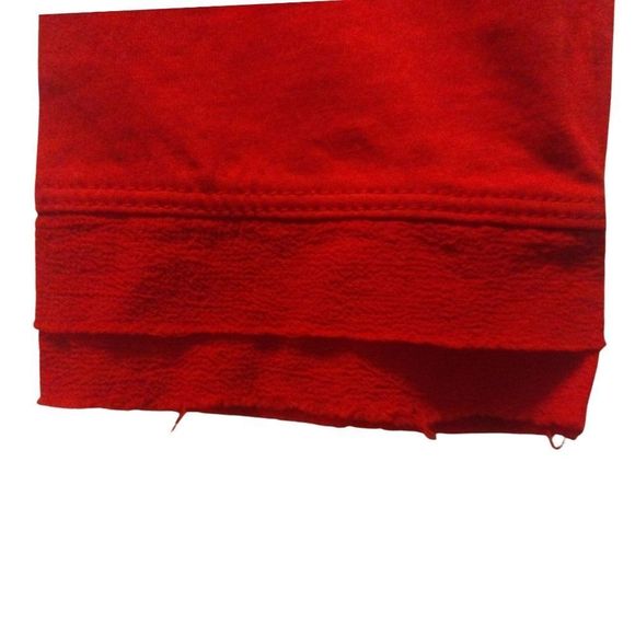 Red Long Sleeve Scoop Neck Blouse Layer detail along the bottom & cuffs Size XS - Picture 3 of 7